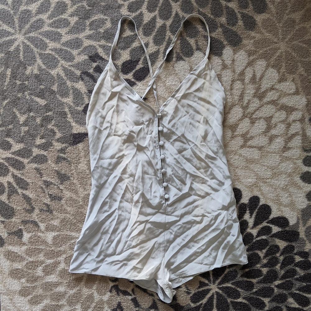 Blue silk romper NWT - Picture 1 of 4